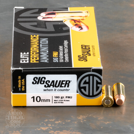 50rds – 10mm Sig Sauer 180gr. FMJ Ammo