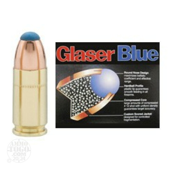 6rds - 9mm Glaser Blue Safety Slug 80gr. +P Ammo