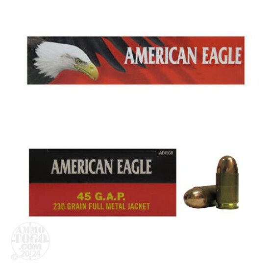 50rds - 45 GAP Federal American Eagle 230gr. FMJ Ammo