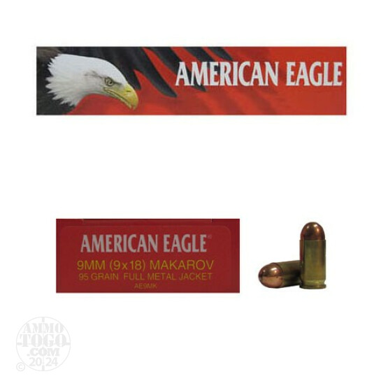 50rds - 9mm Makarov Federal American Eagle 95gr. FMJ Ammo