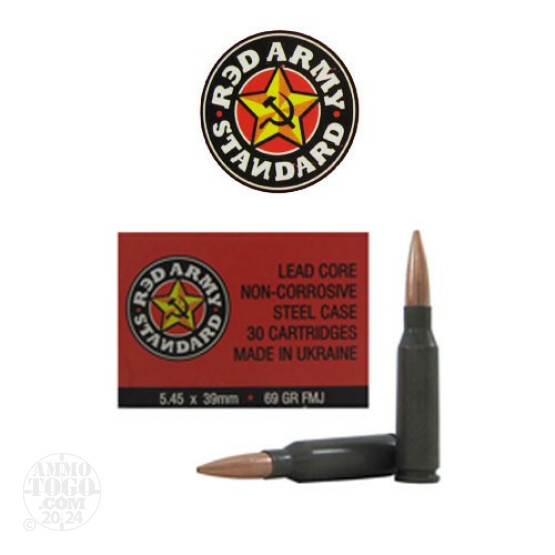 180rds - 5.45x39 Century Intl. Red Army Standard 69gr. FMJ Ammo