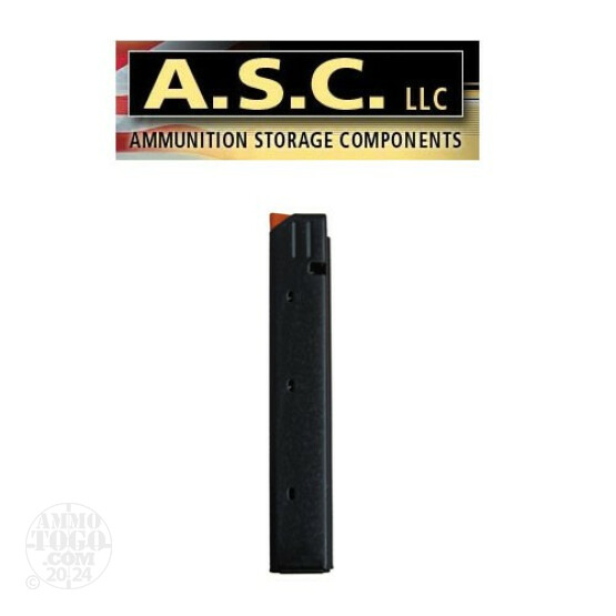 1 - ASC 9mm Stainless Steel 32rd. Magazine Black w/Orange Follower