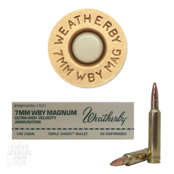 20rds - 7mm Weatherby Mag. 140gr. Barnes TSX Hollow Point Ammo