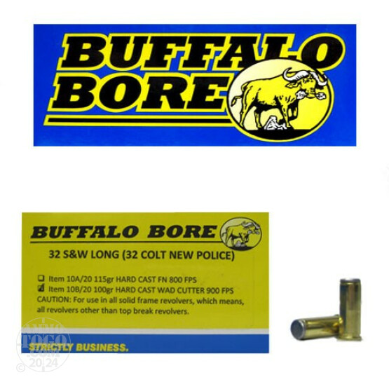 20rds - 32 S&W Long Buffalo Bore 100gr. HCWC Ammo