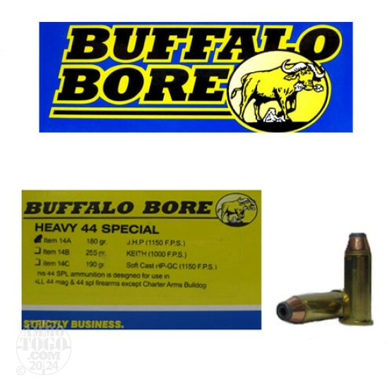 20rds - 44 Special  Buffalo Bore 180gr. JHP Ammo