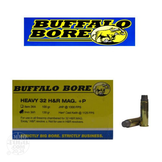 20rds - 32 H&R +P Heavy Buffalo Bore 130gr. Hardcast Keith Ammo