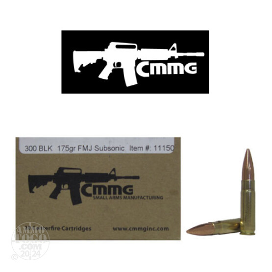 200rds - .300 AAC BLACKOUT CMMG 175gr. Subsonic FMJ Ammo