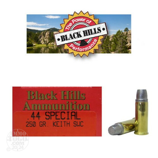 50rds - 44 Special Black Hills Thunder Ranch 250gr. Elmer Keith Semi-Wadcutter Ammo