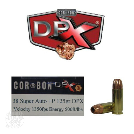 20rds - 38 Super Auto Corbon DPX 125gr. +P HP Ammo