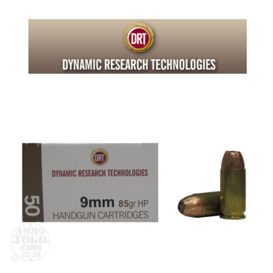 50rds - 9mm DRT 85gr JHP Lead Free Fragmenting Ammo