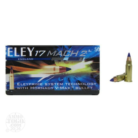 50rds - 17 Mach 2 Eley 17gr. V-Max Polymer Tip Ammo