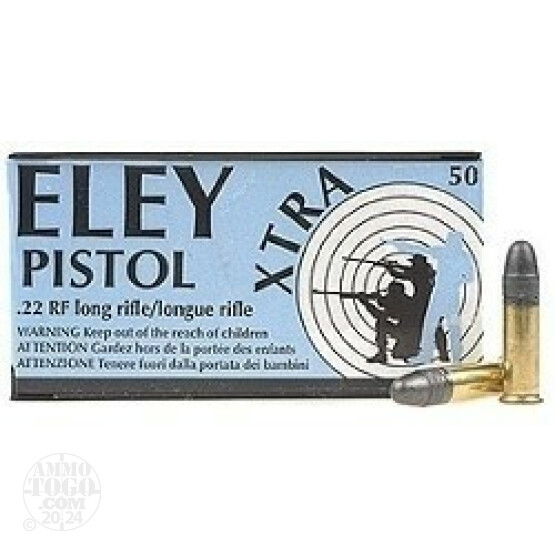500rds - 22LR Eley Pistol Xtra 40gr. Solid Point Ammo