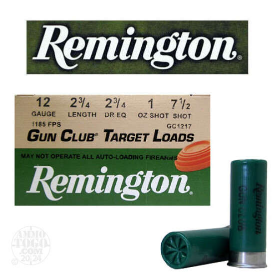 25rds - 12 Gauge Remington Gun Club 2 3/4"  1 oz. #7 1/2 Shot