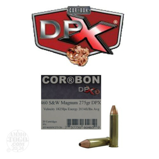 20rds - 460 S&W Mag Corbon DPX 275gr. HP Ammo