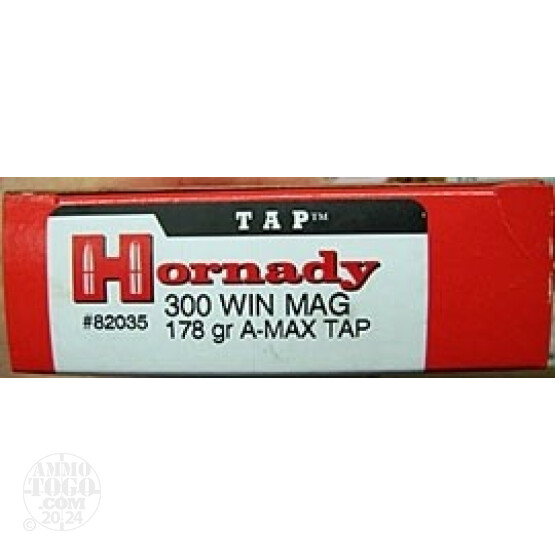 200rds - 300 Win. Mag Hornady TAP LE 178gr. A-Max Match Ammo