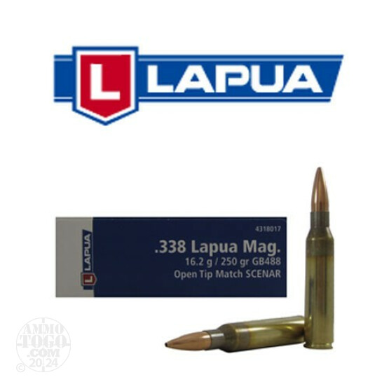 10rds - 338 Lapua Magnum Lapua 250gr. OTM Scenar Ammo