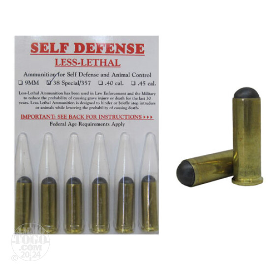 6rds - 38 Special / 357 Mag Rubber Projectile Ammo