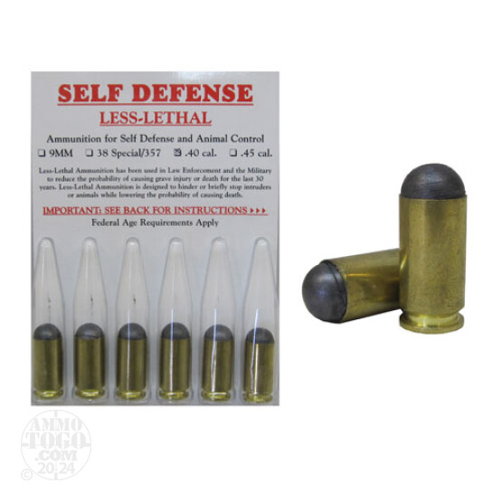 6rds - 40 S&W Rubber Projectile Ammo