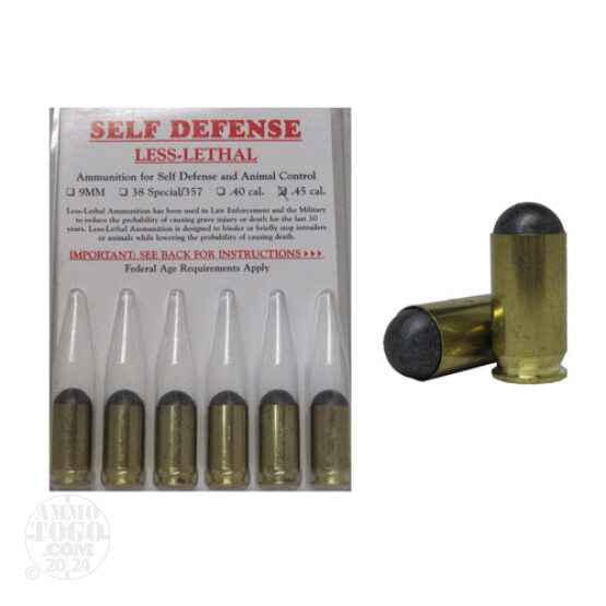 6rds - 45 ACP Rubber Projectile Ammo