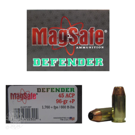 10rds - 45 ACP Magsafe 96gr. +P Defender Ammo