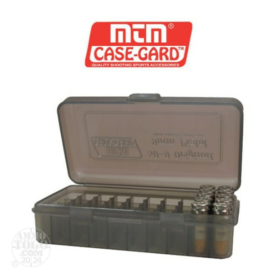 1 - MTM Case-Gard Original Series 50rd. Pistol Ammo Box for 9mm - .380 Smoke Color