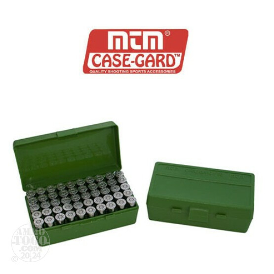 1 - MTM Case-Gard P50 Series 50rd. Pistol Ammo Box for .25 - .32 LC Green Color