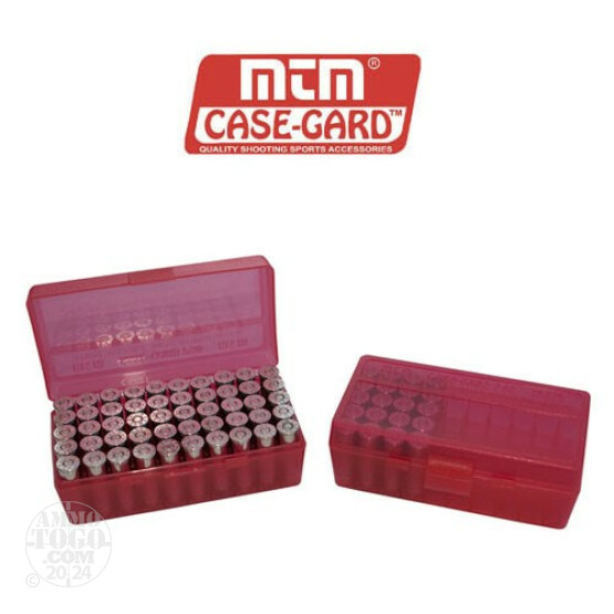 1 - MTM Case-Gard P50 Series 50rd. Pistol Ammo Box for .38 - .357 Red Color