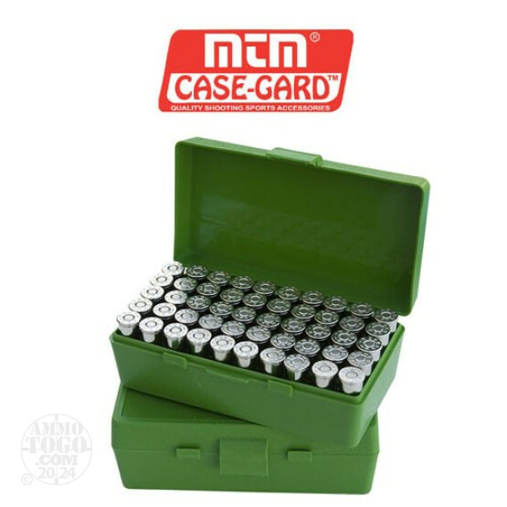 1 - MTM Case-Gard P50 Series 50rd. Pistol Ammo Box for .44 Mag - .45LC Green Color