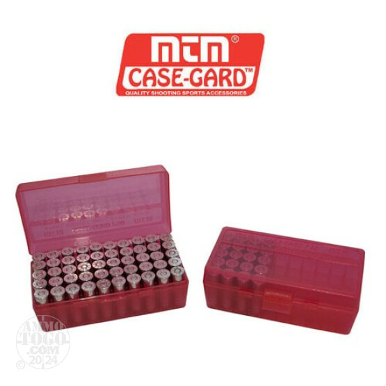 1 - MTM Case-Gard P50 Series 50rd. Pistol Ammo Box for .45 - .41 Red Color