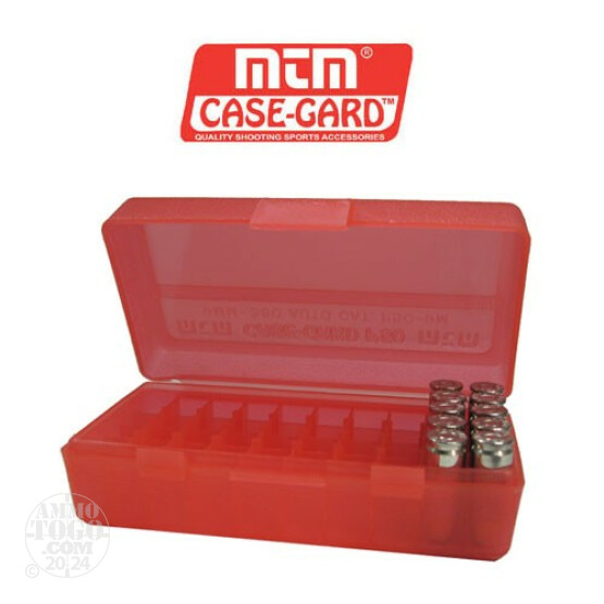 1 - MTM Case-Gard P50 Series 50rd. Pistol Ammo Box for 9mm - .380 Red Color