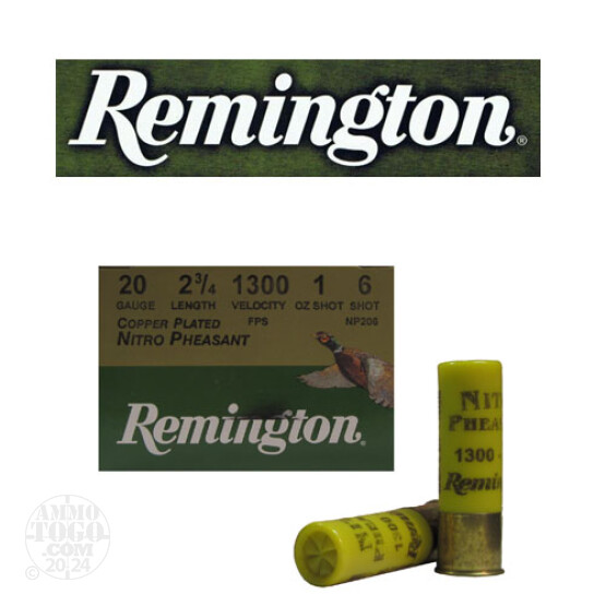 25rds - 20 Gauge Remington Nitro Pheasant Load 2 3/4"  1oz. #6 Shot