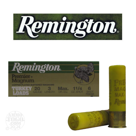100rds - 20 Gauge Remington Premier Magnum Turkey 3" 1 1/4oz. #6 Shot