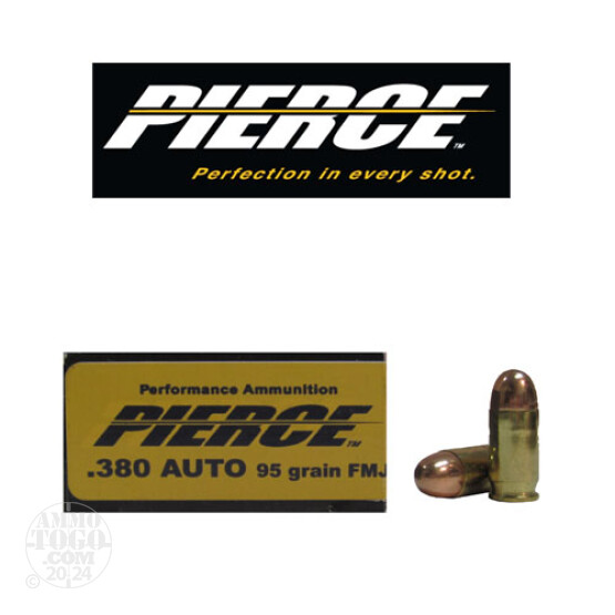 50rds - 380 Auto Pierce 95gr. FMJ Ammo