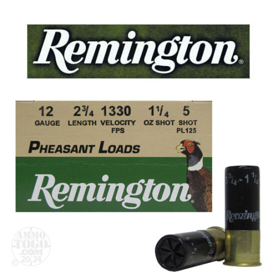 25rds - 12 Gauge Remington Pheasant Load 2 3/4"  1 1/4oz. #5