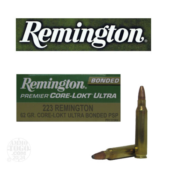 20rds - 223 Remington Premier 62gr Core-Lokt Ultra Bonded Pointed Soft Point Ammo