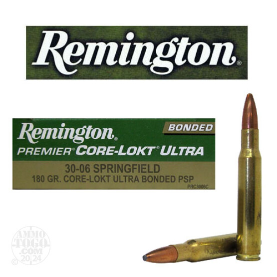20rds - 30-06 Remington Premier Core-Lokt Ultra 220gr Bonded PSP Ammo