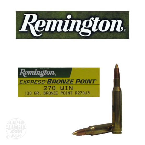 20rds - 270 Win Remington Express 130gr. Bronze Point Ammo