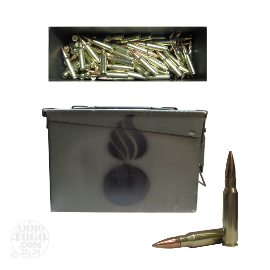 250rds - 308 Win. Right To Bear 150gr FMJ Ammo in Ammo Can