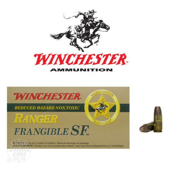 50rds - 9mm Winchester Ranger 100gr. +P Frangible Ammo
