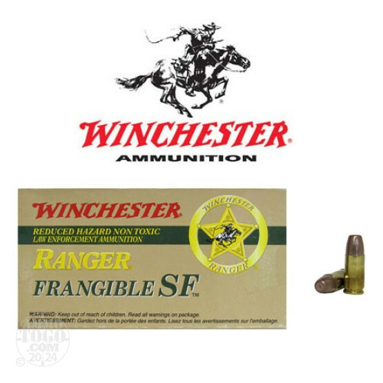 50rds - 9mm Winchester Ranger 90gr. +P Frangible Ammo
