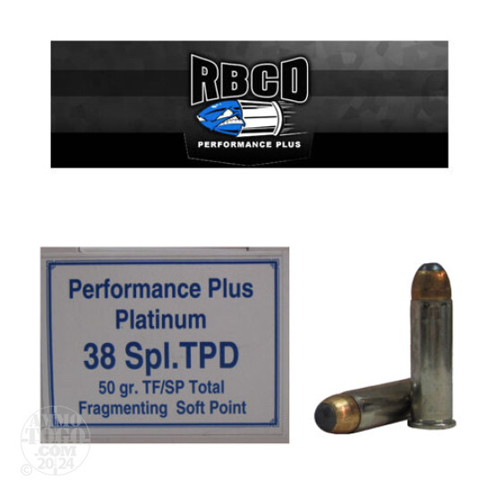 20rds - 38 Special RBCD Performance Plus TPD 50gr. TFSP Ammo