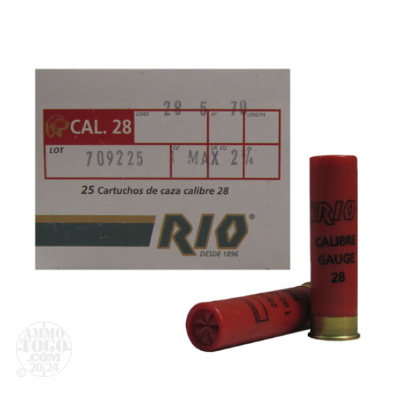 250rds - 28 Gauge Rio 2 3/4" 1oz. #5 Shot Ammo