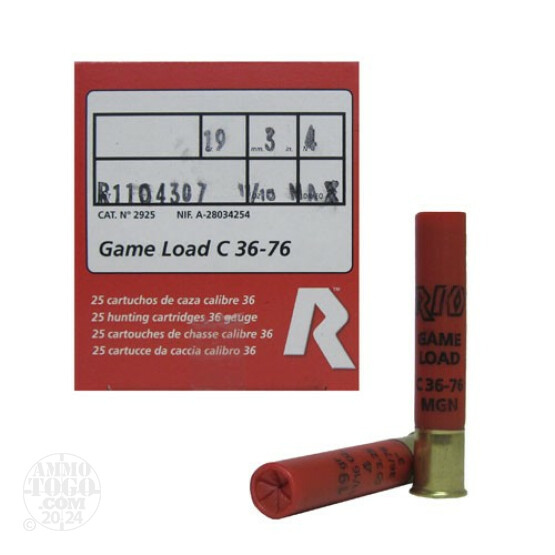 250rds - .410 Gauge RIO Game Load 3" 1 1/16oz. #4 Shot Ammo