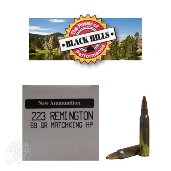 50rds - 223 Black Hills 69gr. New Seconds Sierra MatchKing HP Ammo