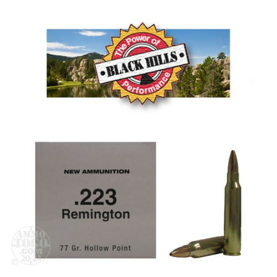 50rds - 223 Black Hills 77gr. New Seconds Sierra MatchKing HP Ammo