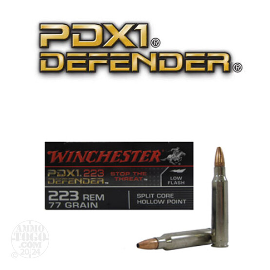 20rds - .223 Winchester PDX1 Defender 77gr. Split Core HP Ammo