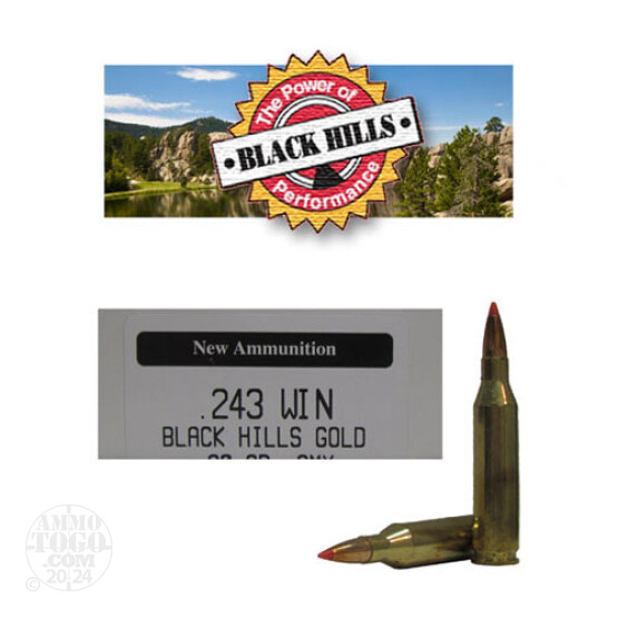 20rds - 243 Win. Black Hills Gold 80gr. New Seconds GMX Polymer Tip Ammo