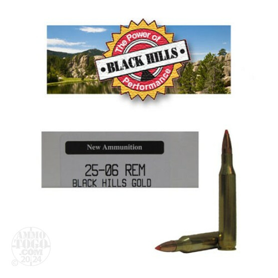 20rds - 25-06 Rem. Black Hills Gold 117gr. New Seconds SST Ammo