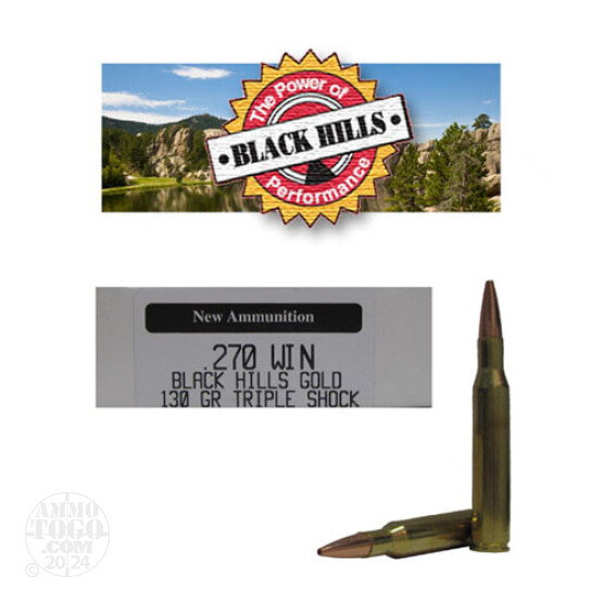 20rds - 270 Black Hills Gold 130gr. New Seconds TSX Ammo
