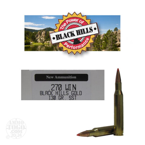 20rds - 270 Black Hills Gold 130gr. New Seconds SST Ammo